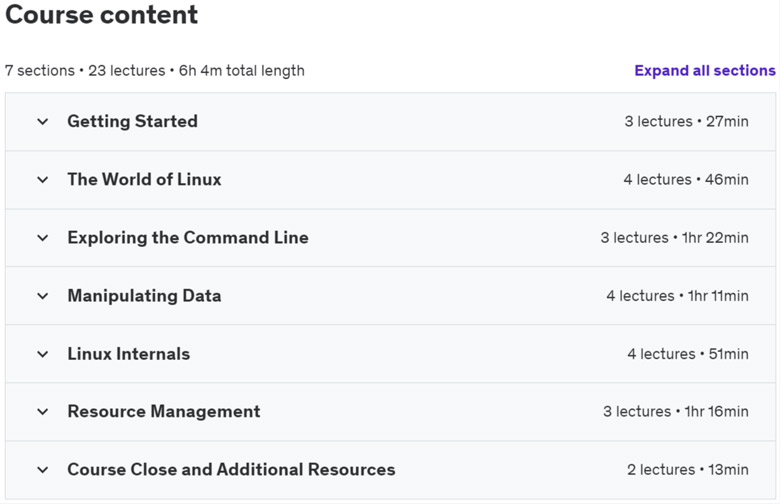 Course topics · Udemy — LPI Linux Essentials (010-160) Complete Course & Workshop 2024-6