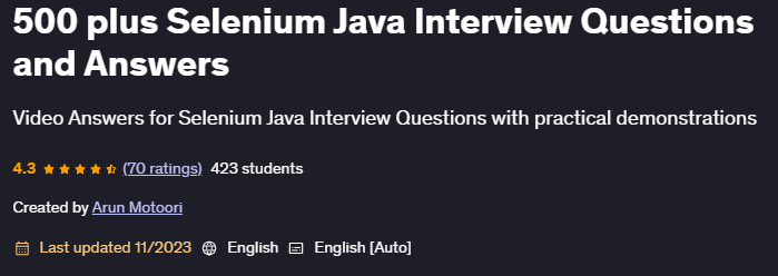 Pictures · Udemy — 500 plus Selenium Java Interview Questions and Answers 2023-6