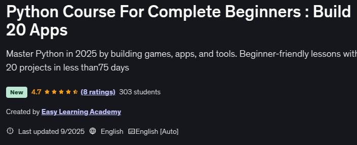 Pictures · Python Course For Complete Beginners : Build 20 Apps 2025-9