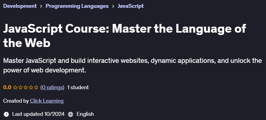 Pictures · JavaScript Course: Master the Language of the Web 2024-10