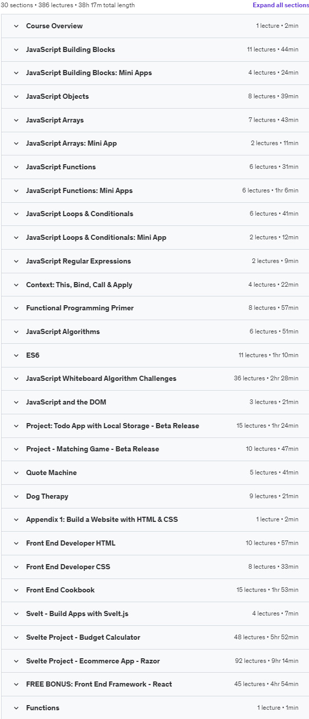 Course topics · JavaScript Beginner Bootcamp (2023) 2023-1