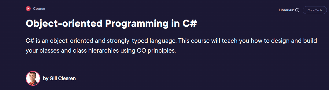 Pictures · Pluralsight — Object-oriented Programming in C# 10 2025-2