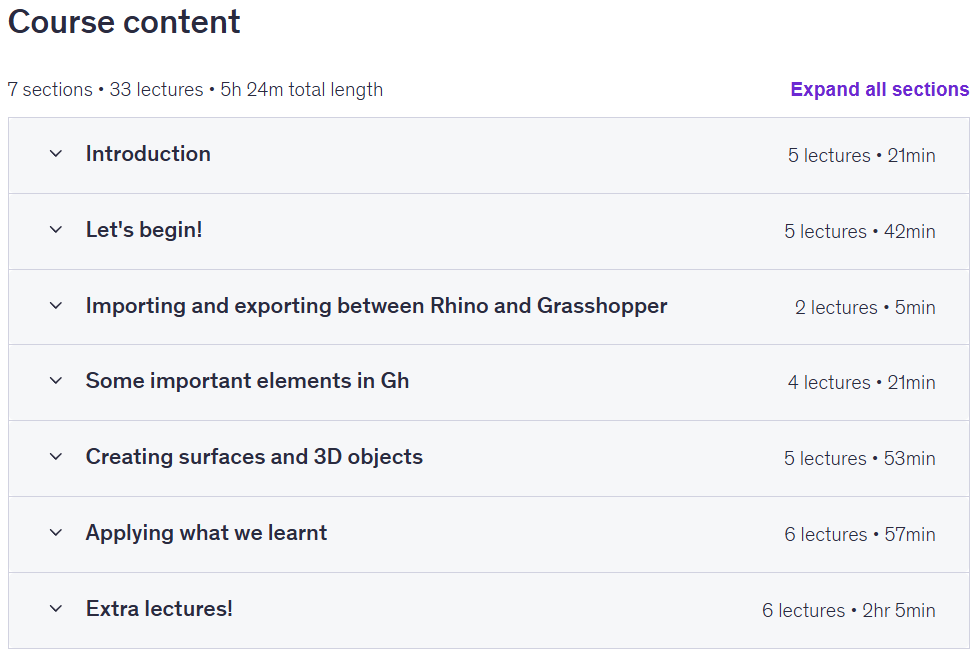 موضوعات الدورة · Rhino Grasshopper Basics Course (يمكن تنزيل جميع الملفات) 2025-5