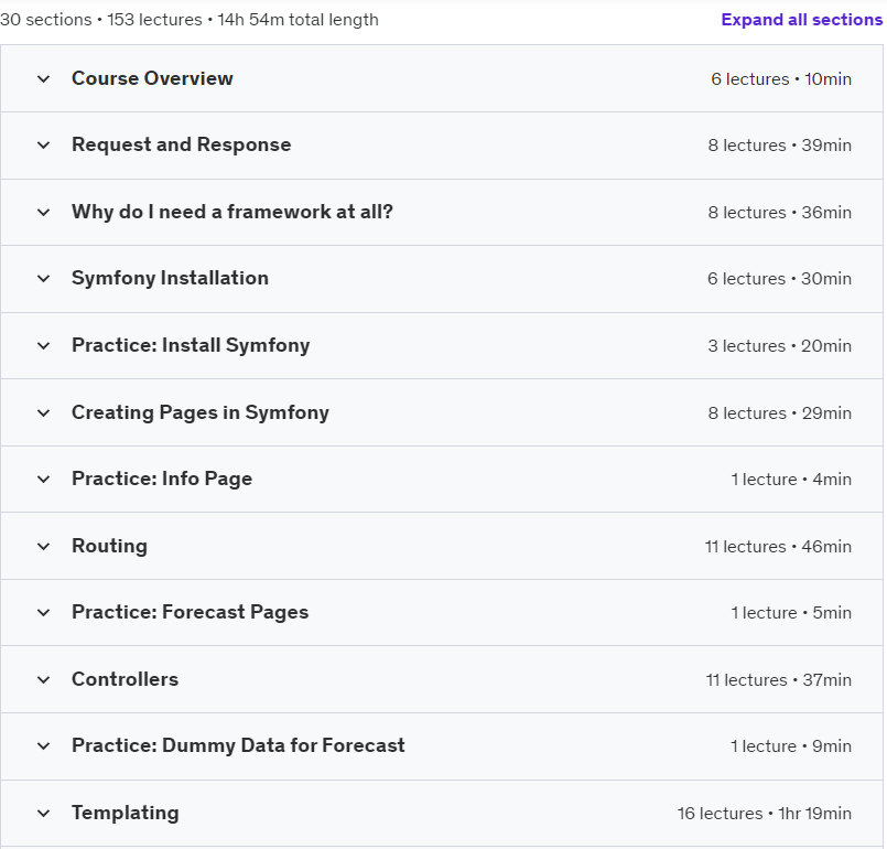 Course topics · Udemy — Symfony 6 Framework: Getting Started (Hands-on 2024) 2023-11