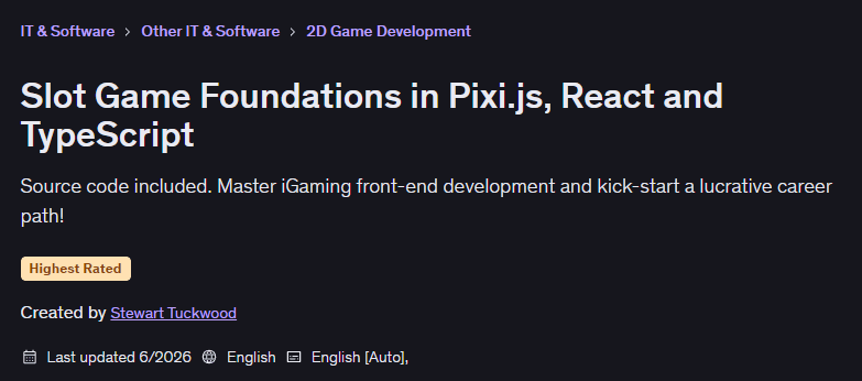Pictures · Slot Game Foundations in Pixi.js, React and TypeScript 2025-10