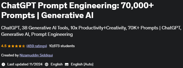 Pictures · Udemy — ChatGPT Prompt Engineering: 70,000+ Prompts | Generative AI 2024-11