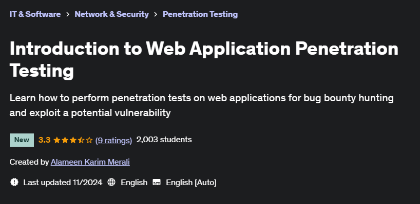 Pictures · Udemy — Introduction to Web Application Penetration Testing 2024-11