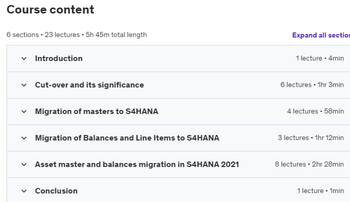 Course topics · Cutover and Migration in SAP S4HANA Finance (Fully Hands-on) 2023-9