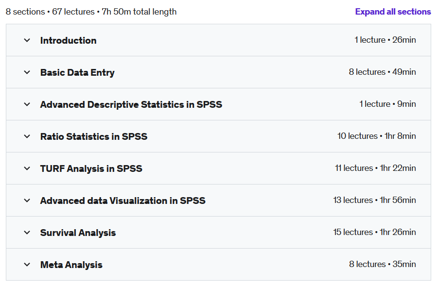 Course topics · Udemy — SPSS Powerclass: Learn SPSS from Advanced to Ultimate 2023-1