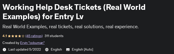 Pictures · Udemy — Working Help Desk Tickets (Real World Examples) for Entry Lv 2022-5