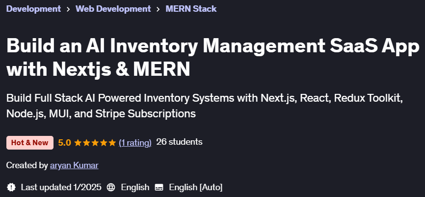 Pictures · Udemy — Build an AI Inventory Management SaaS App with Nextjs & MERN 2025-1