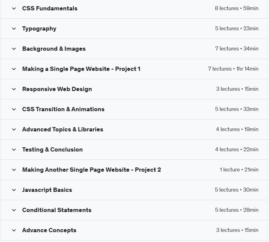 Course topics · Frontend Web Development HTML5 CSS3 JavaScript and Bootstrap 2024-9