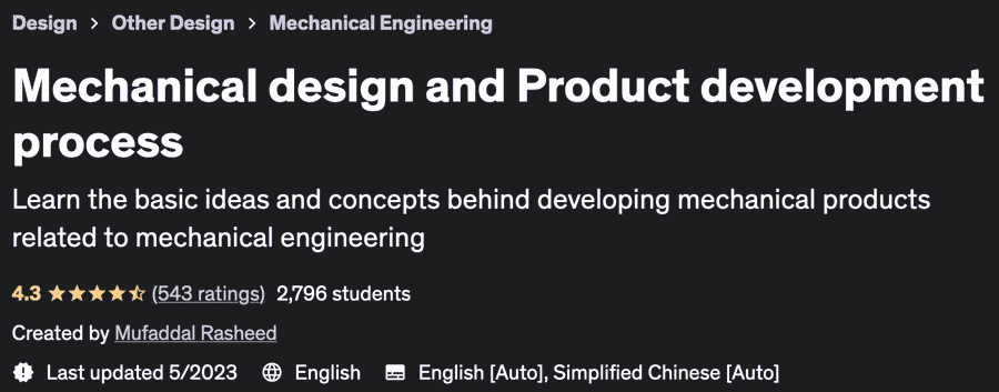 Pictures · Udemy — Mechanical design and Product development process 2021-11