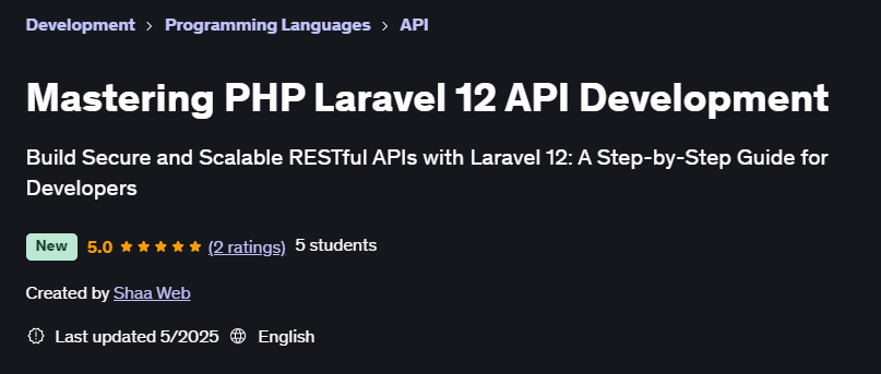 Pictures · Udemy — Mastering PHP Laravel 12 API Development 2025-5