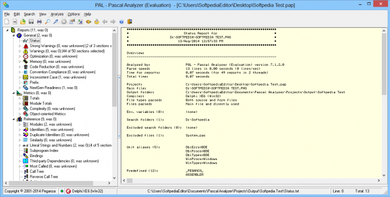 Pictures · Pascal Analyzer 7.3.0.0 Delphi 5 – XE7