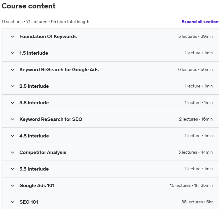 Course topics · Udemy — Keyword Research Wizardry: Strategies for SEO & PPC Mastery 2023-11