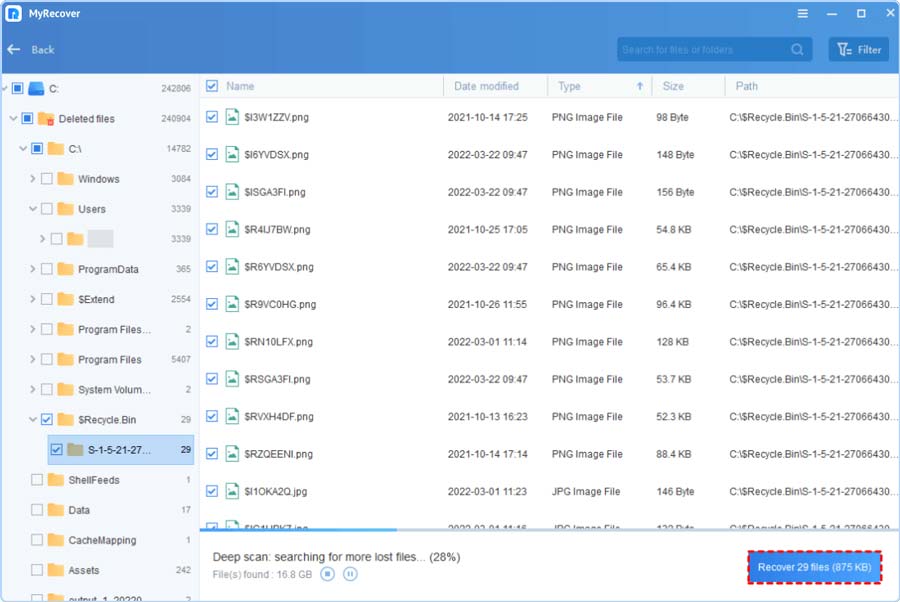 Pictures · AOMEI MyRecover Professional 3.6.1
