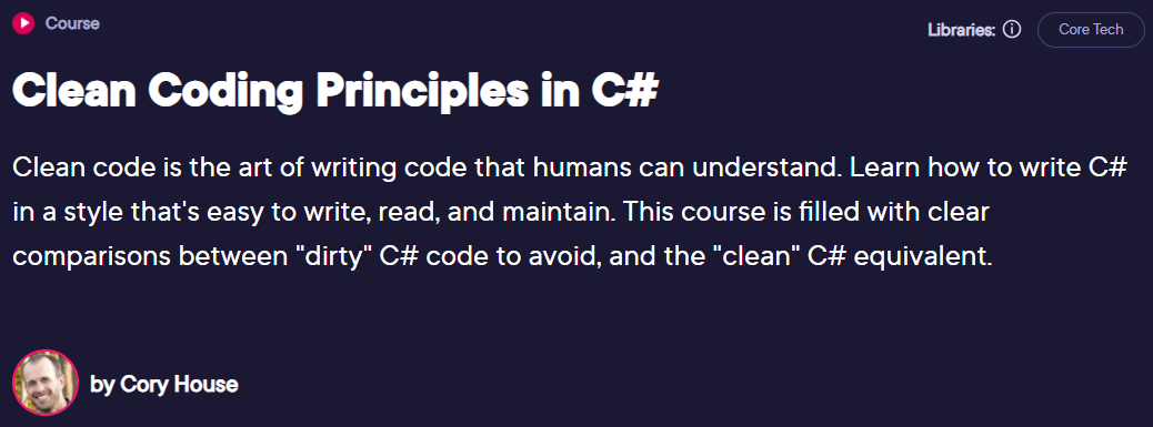 Pictures · Pluralsight — Clean Coding Principles in C# 2022-1