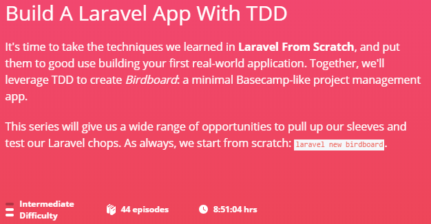 Pictures · Laracasts — Build A Laravel App With TDD 2019-5