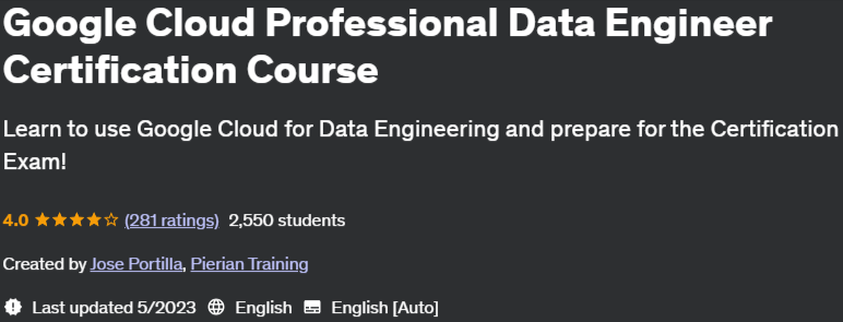 Pictures · Udemy — Google Cloud Professional Data Engineer Certification Course 2023-4