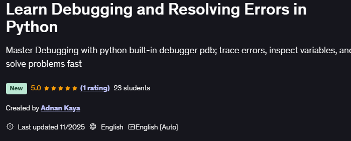 चित्र · Debugging और गलतियों को हल करने के लिए सीखें Python 2025-11