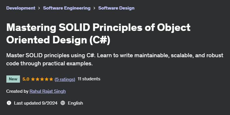 Pictures · Mastering SOLID Principles of Object Oriented Design (C#) 2024-9