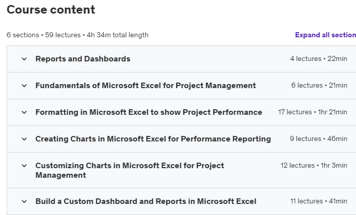 Course topics · Microsoft Excel for Project Management – Earn 5 PDUs 2022-10