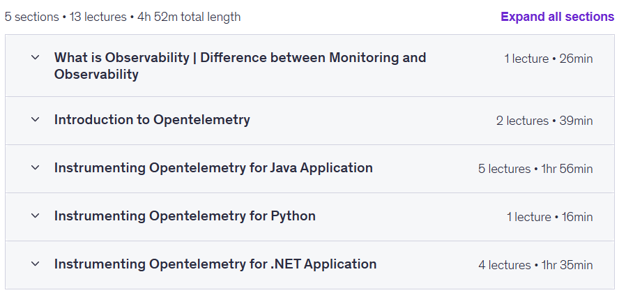 کورس کے موضوعات · شروع کرنے کے ساتھ OpenTelemetry: میٹرک، لوگ اور ٹریک 2025-9