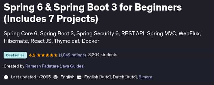 Pictures · Spring 6 & Spring Boot 3 for Beginners (Includes 7 Projects) 2025-1