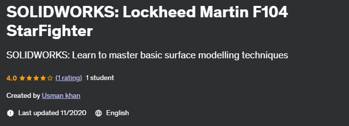 Pictures · Udemy — SOLIDWORKS: Lockheed Martin F104 StarFighter 2020-11