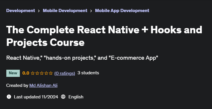 Pictures · Udemy — The Complete React Native + Hooks and Projects Course 2024-11