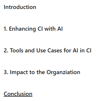 Course topics · LinkedIn — Generative AI for Continuous Improvement 2025-2
