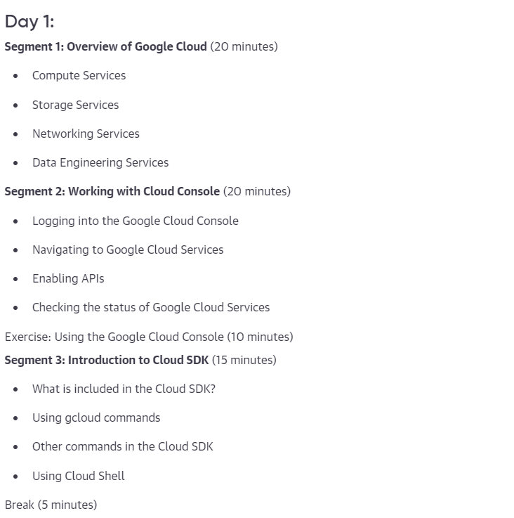 Course topics · Oreilly — Google Cloud Essentials 2023-5