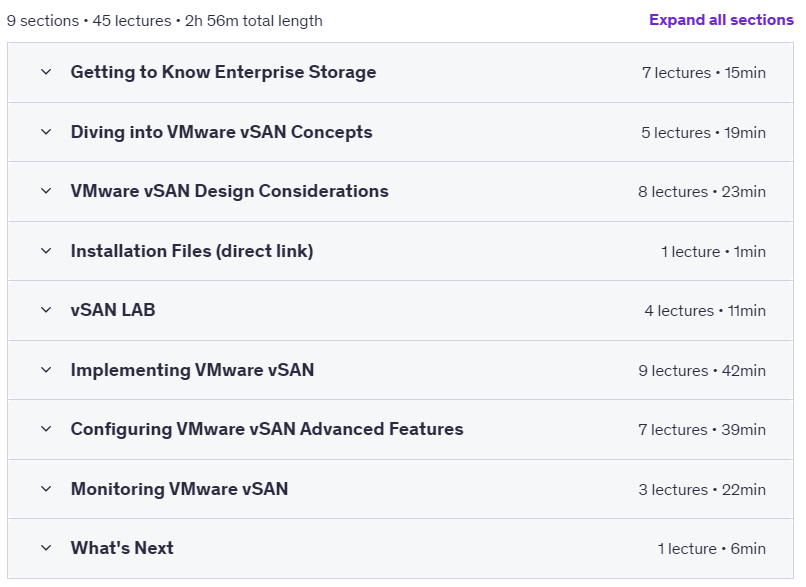 Course topics · VMware vSAN: Deploy and Manage V7 2025-1