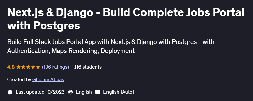 Pictures · Udemy — Next.js & Django – Build Complete Jobs Portal with Postgres 2023-10