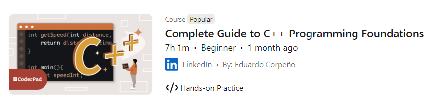 Pictures · LinkedIn — Complete Guide to C++ Programming Foundations 2024-10