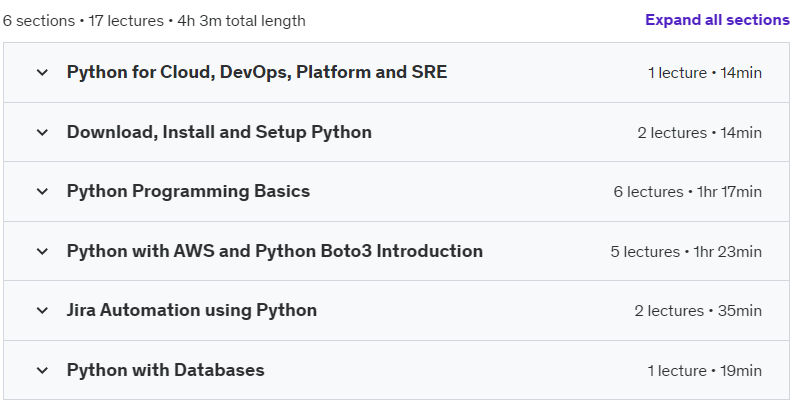 Course topics · Python for DevOps, Cloud, Platform Engineers, and SRE 2024-8