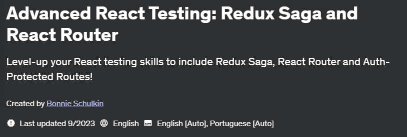 Pictures · Udemy — Advanced React Testing: Redux Saga and React Router 2023-9