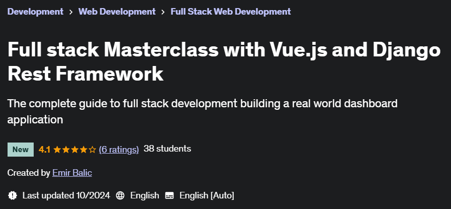 Pictures · Udemy — Full stack Masterclass with Vue.js and Django Rest Framework 2024-10