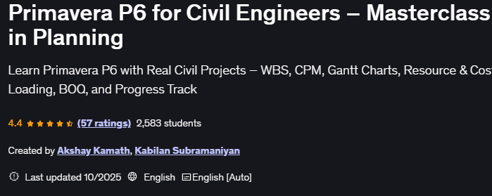 Pictures · Primavera P6 for Civil Engineers – Masterclass in Planning 2025-10
