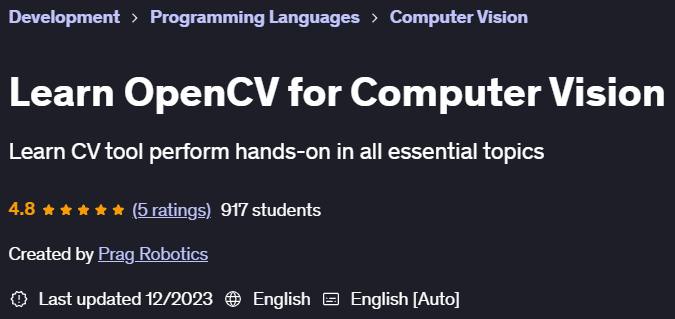 Pictures · Udemy — Learn OpenCV for Computer Vision 2023-12