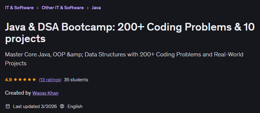 Pictures · Java & DSA Bootcamp: 200+ Coding Problems & 10 projects 2026-3
