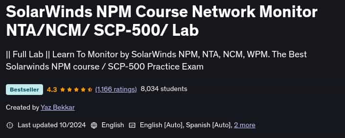 Pictures · SolarWinds NPM Course Network Monitor NTA/NCM/ SCP-500/ Lab 2024-10