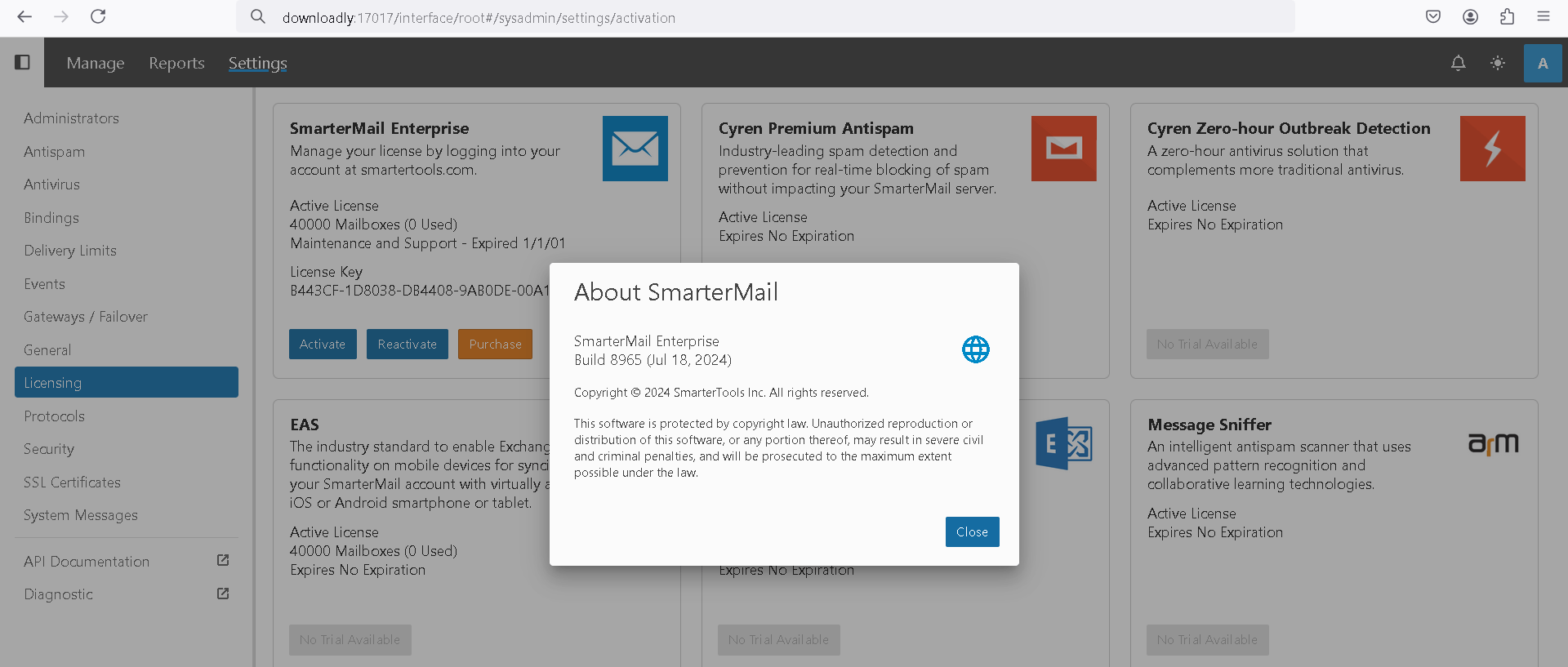 Pictures · SmarterMail Enterprise Build 8965