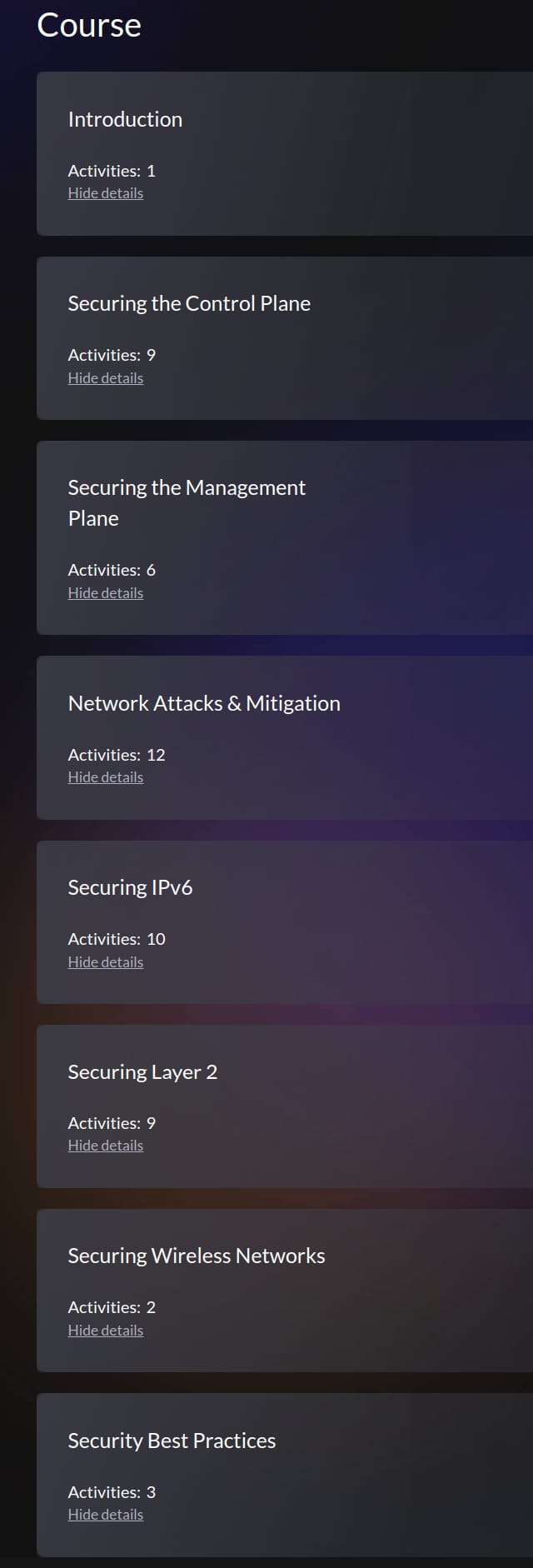 Course topics · Infrastructure Security 2022-2