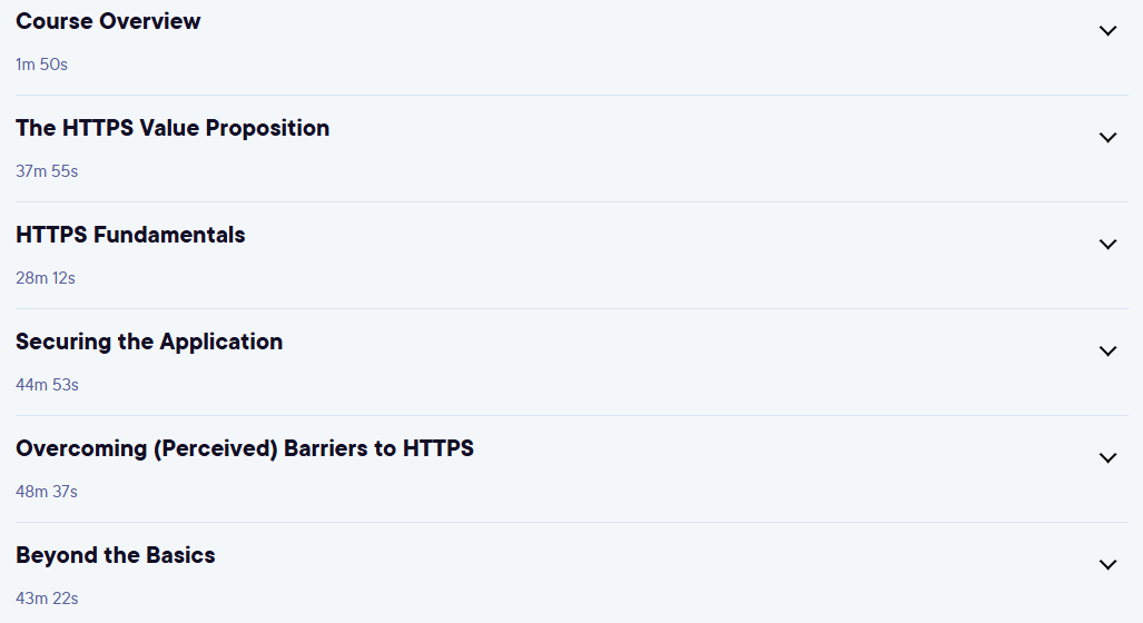 Course topics · What Every Developer Must Know About HTTPS 2023-1