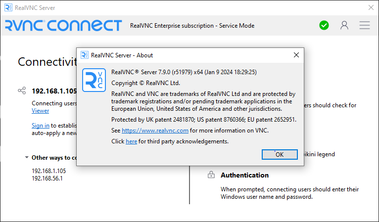 Pictures · RealVNC VNC Server Enterprise 7.15.0 Win/macOS