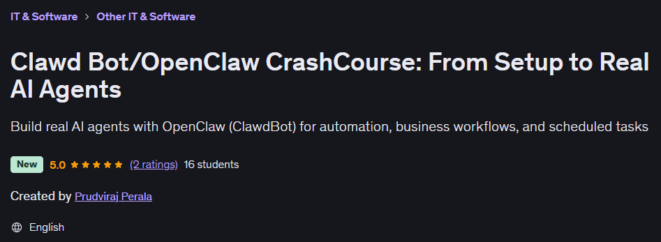 تصاویر · Clawd Bot/OpenClaw CrashCourse: سیٹ اپ سے حقیقی AI ایجنٹ 2026-2
