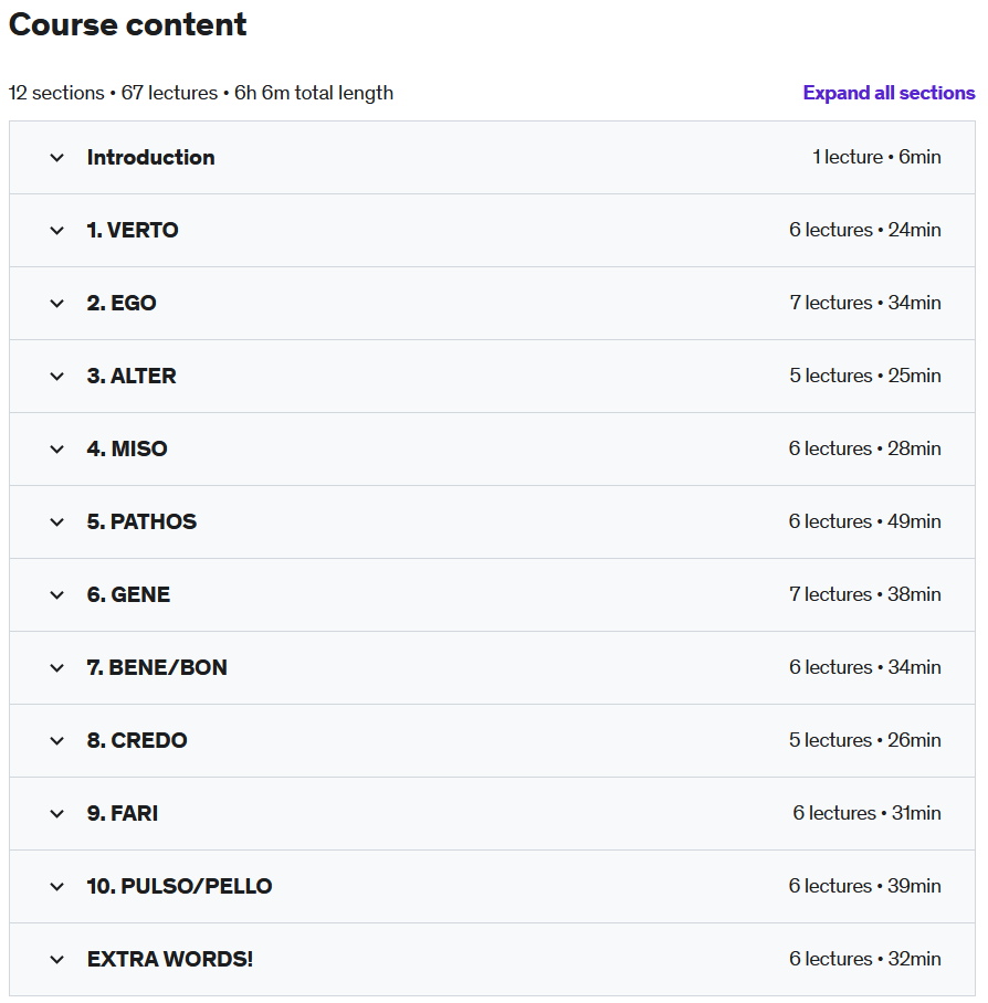 Course topics · Udemy — Vocab Explained: Unlock the Secrets to Vocabulary Mastery 2022-12
