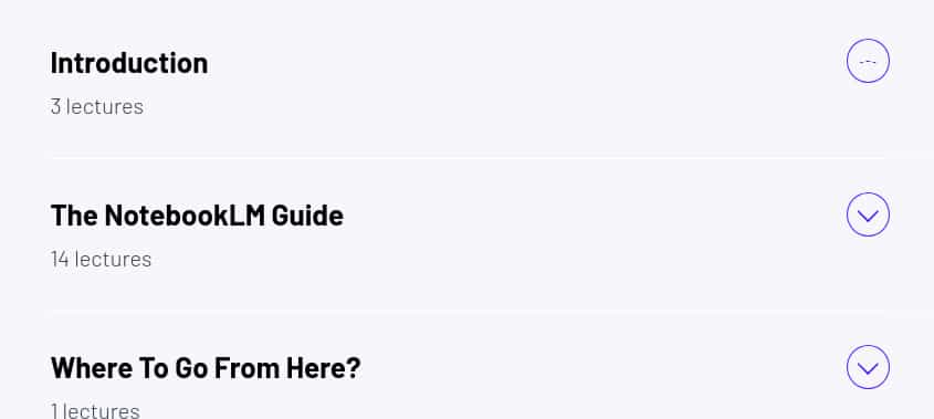 Course topics · ZeroToMastery – The NotebookLM Guide: Your AI-Powered Productivity Assistant 2025-4